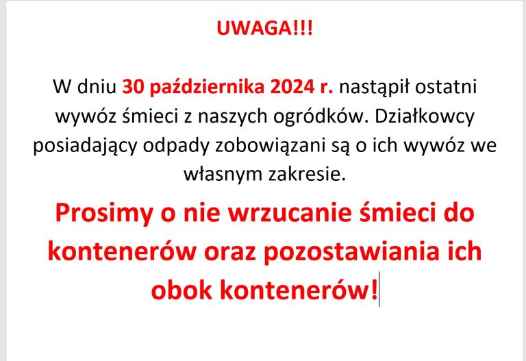 Ostatni wywòz śmieci